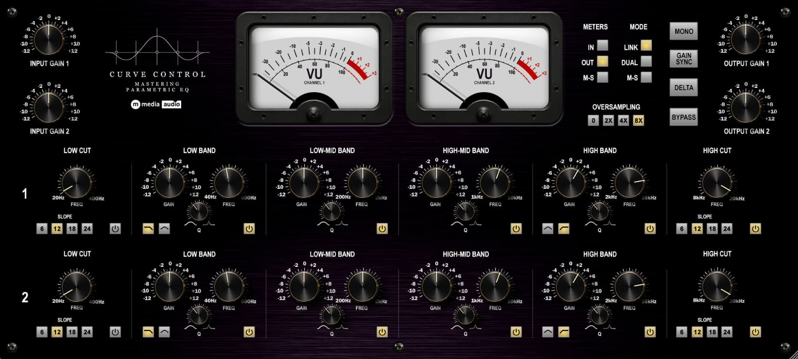 Curve Control audio plugin interface