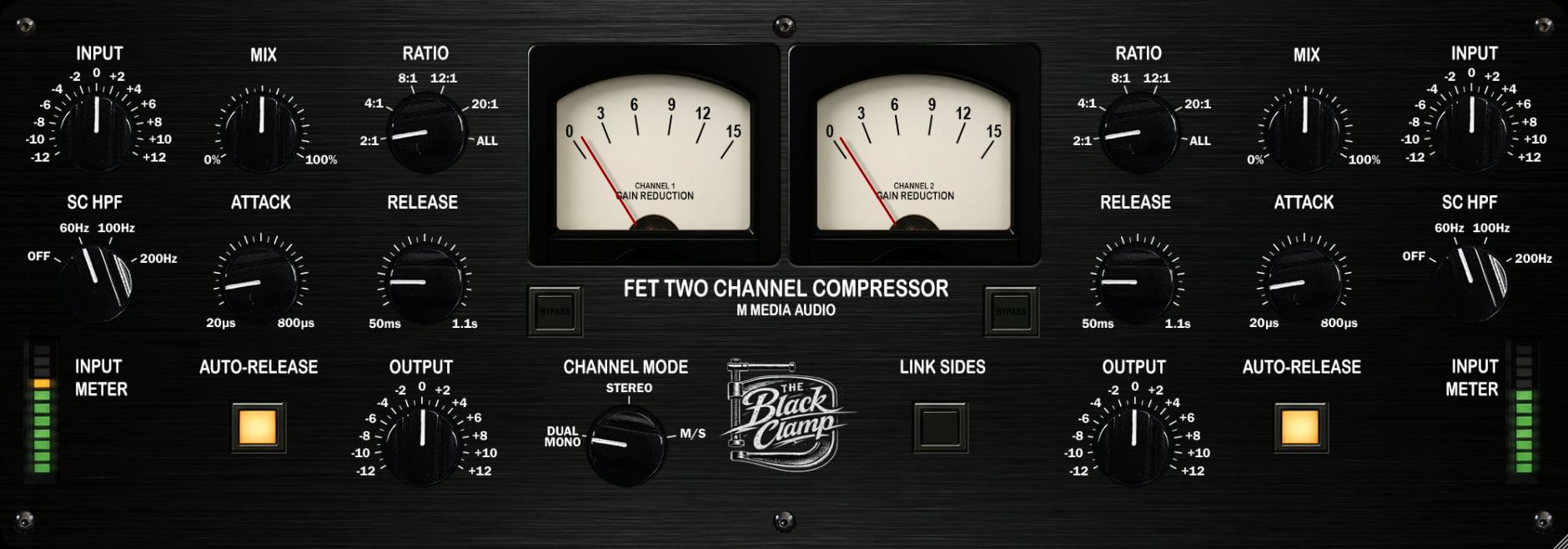 The Black Clamp audio plugin interface