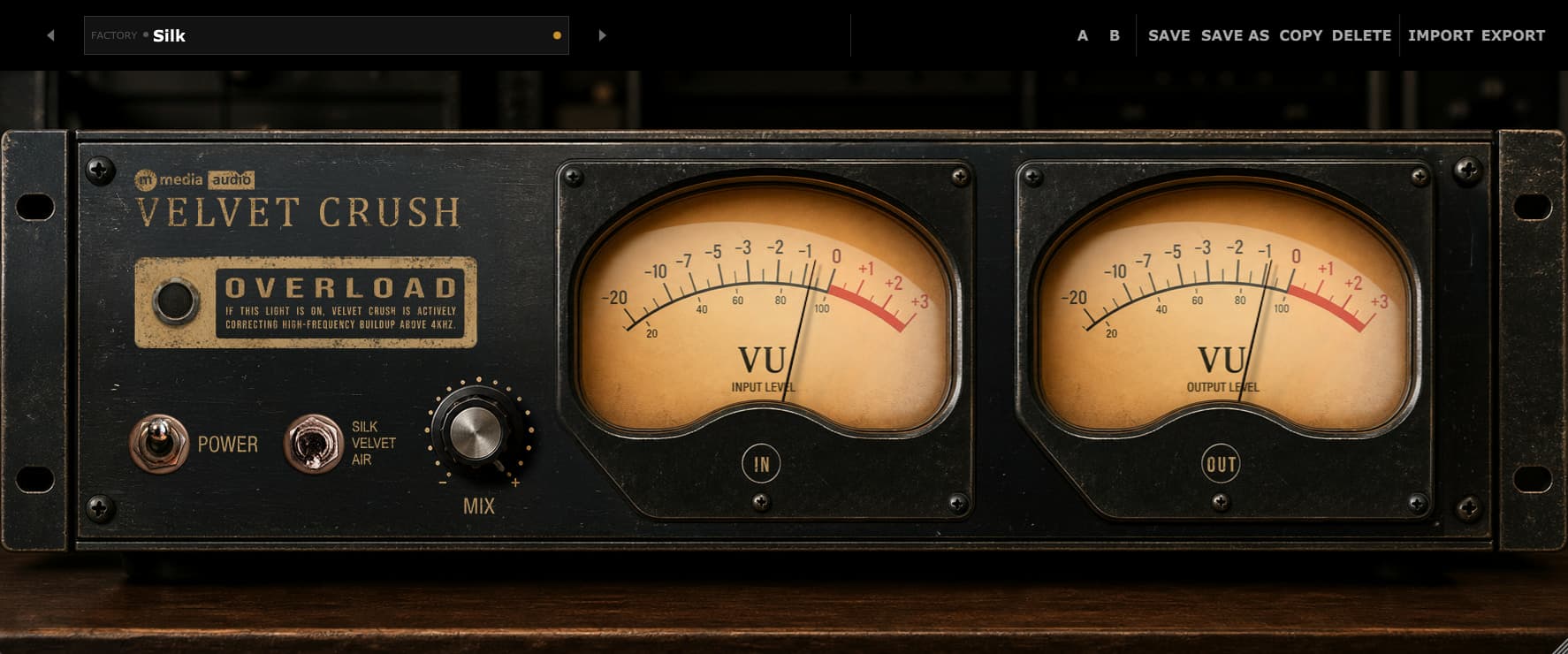 Velvet Crush audio plugin interface